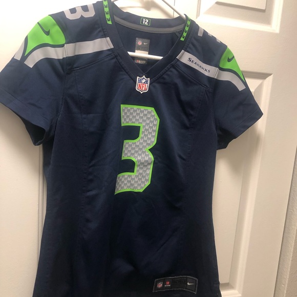 Nike On Field NFL Player Seattle Seahawks#3 Wilson Women's Blue Authentic Jersey - Picture 5 of 12
